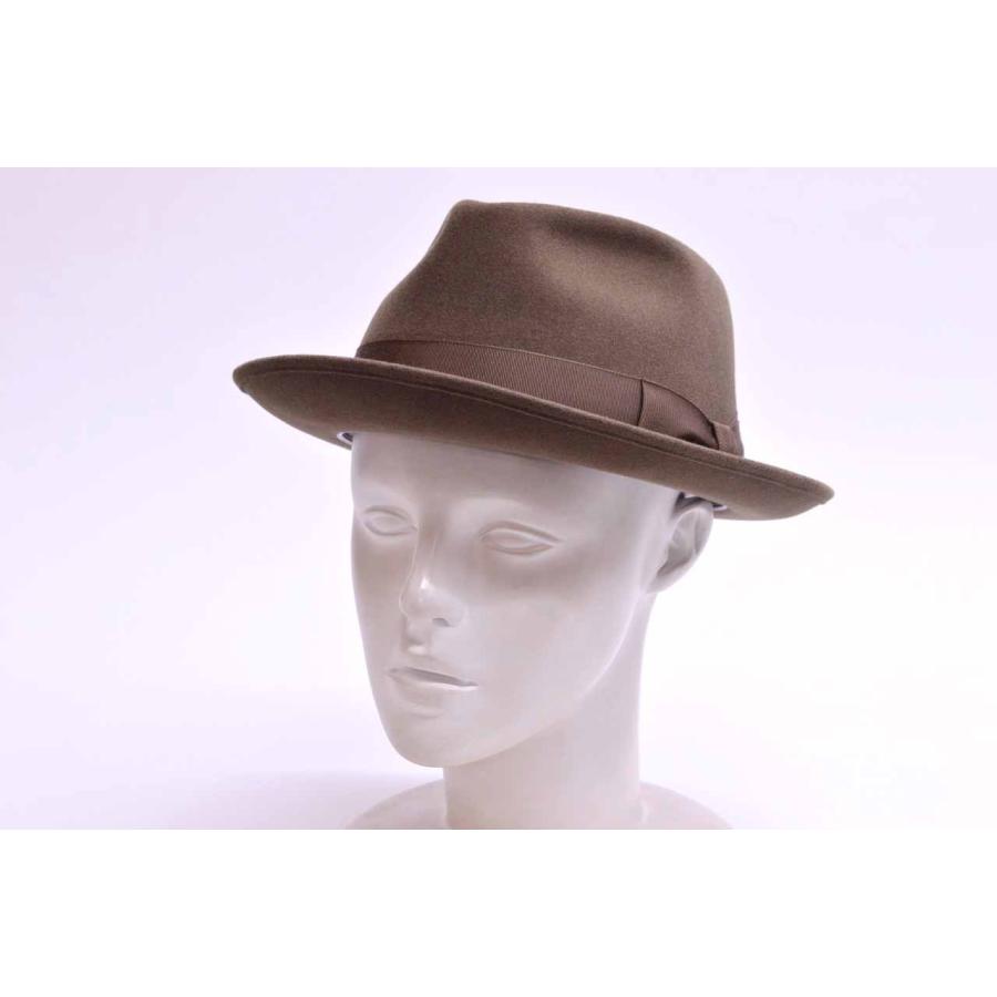 希少　美品　FUJI HAT フジハット　ヴィンテージ　ブラウン　フェルトハット Fuji HAT フジハット ファーフェルト ハット Kitton キトン 中折れ帽子