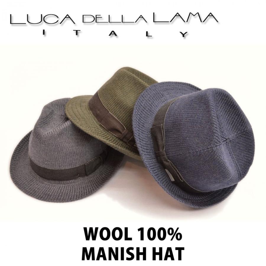 Luca Della Lama メンズ Wool 100% ニット マニッシュ ハット ハイチロル つば約5〜5.5cm 57〜62 :3908:京都トミヤ帽子店・ヤフー店 - 通販 -