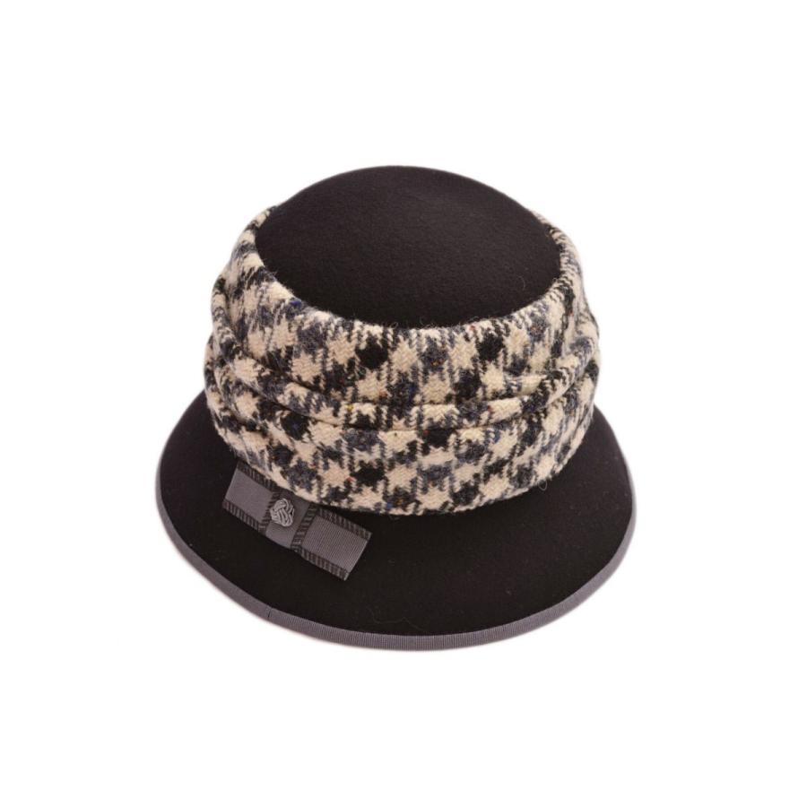 Luca Della Lama ヴァージンウールフェルト 千鳥格子ツイード タック