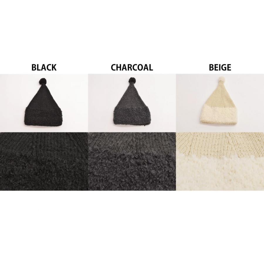 GREVI（グレヴィ） アルパカ ミックス ウール 三角 ニット帽 ワン