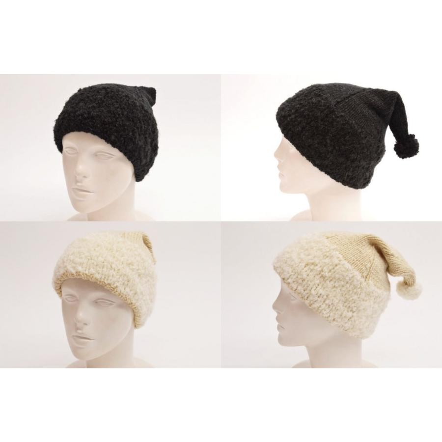 GREVI（グレヴィ） アルパカ ミックス ウール 三角 ニット帽 ワン