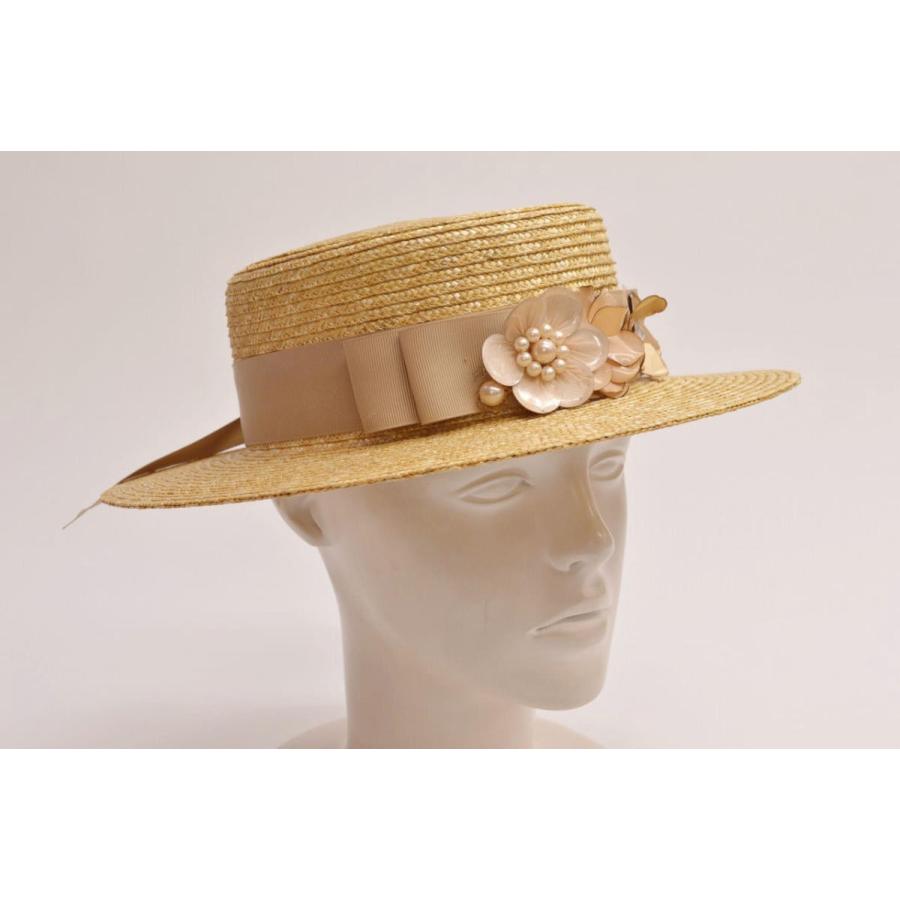 Complit コンプリット 麦わら デザインリボン カンカン帽 キャノチェ