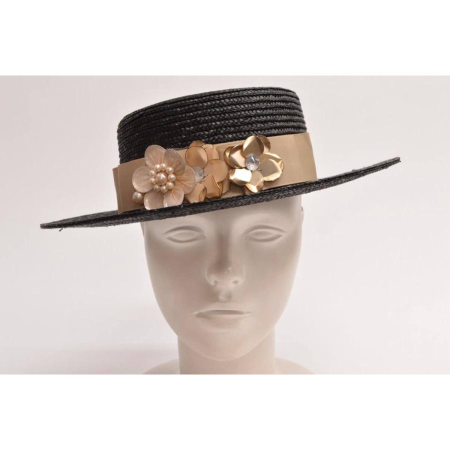 Complit コンプリット 麦わら デザインリボン カンカン帽 キャノチェ