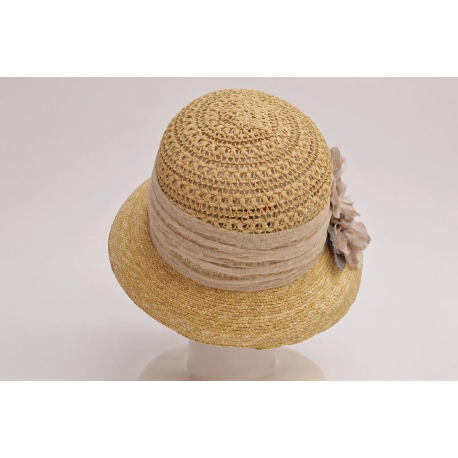 GREVI（グレヴィ） ストロー（麦）コンビ 花付き アシンメトリ