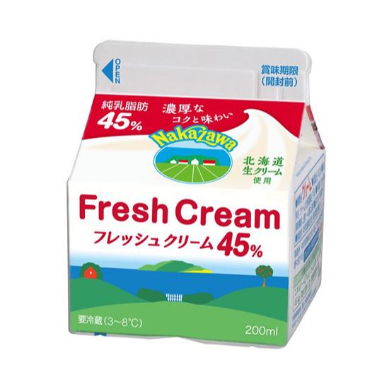 富澤商店 【冷蔵便】【取り寄せ】中沢 フレッシュクリーム45％ / 200ml