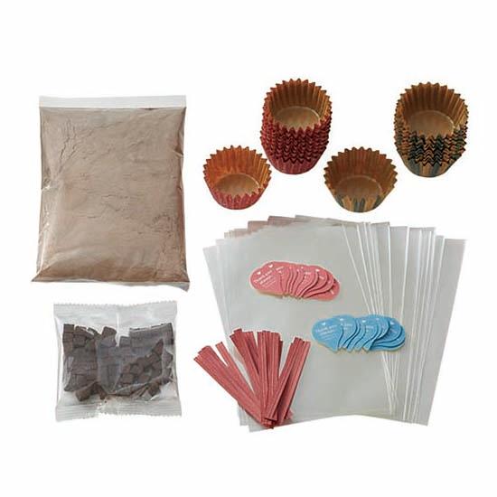 ☆手作りバレンタインキット ごろっとチョコチャンクのダブルチョコマフィン / 1セット（ 20個 ） ラッピング付き 【 富澤商店 公式 】 | 富澤商店 | 01