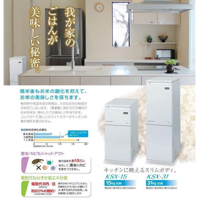 冷える米びつ シズオカ 低温米びつ 愛妻庫 KSX-31 白米計量保冷 冷える米びつ シズオカ 低温米びつ 愛妻庫 KSX-31 白米計量保冷