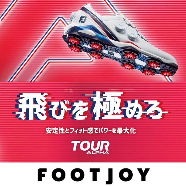 FootJoy フットジョイ FJ TOUR ALPHA ツアーアルファ トリプルボア ゴルフシューズ ホワイト×ネイビー×レッド 24FW ...