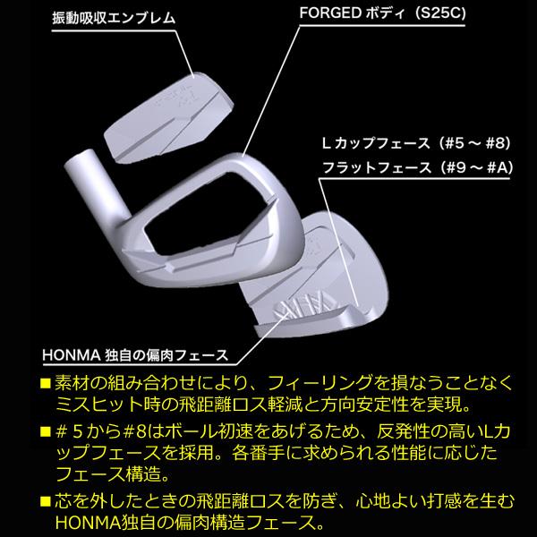 TW767 HONMA T//WORLD Px アイアン 5本セット(#6〜P) 【 VIZARD EZ-C