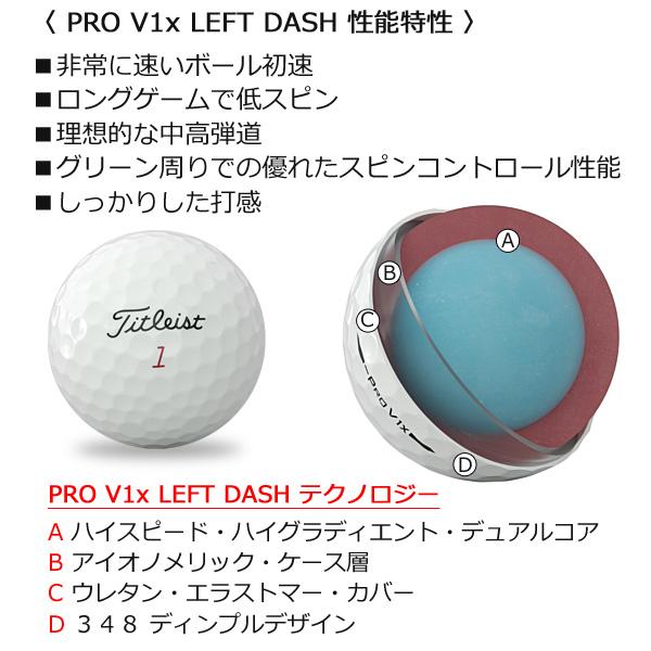 Pro V1x Titleist 26 PRO LEFT DASH タイトリスト プロV1x レフト
