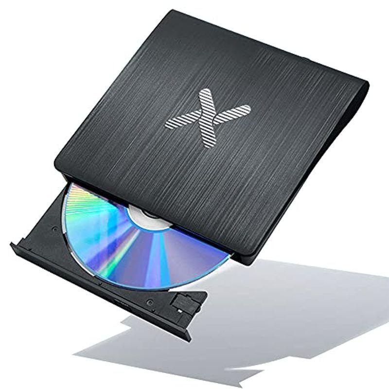 USB3.0 外付け DVD CDドライブ 高価値セリー 薄型ポータブル Window Mac プレイヤー 大きな取引 Dobios 黒い CD