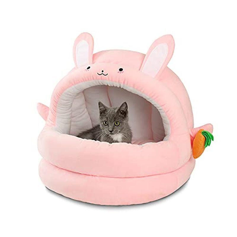 在庫あり 即納 Antyooko 猫ハウス 冬用 あたたかい ウサギ ペットベッド 猫 ベッド ドーム 犬ハウス小動物に通用する ピンク 予約販売品 Turningheadskennel Com
