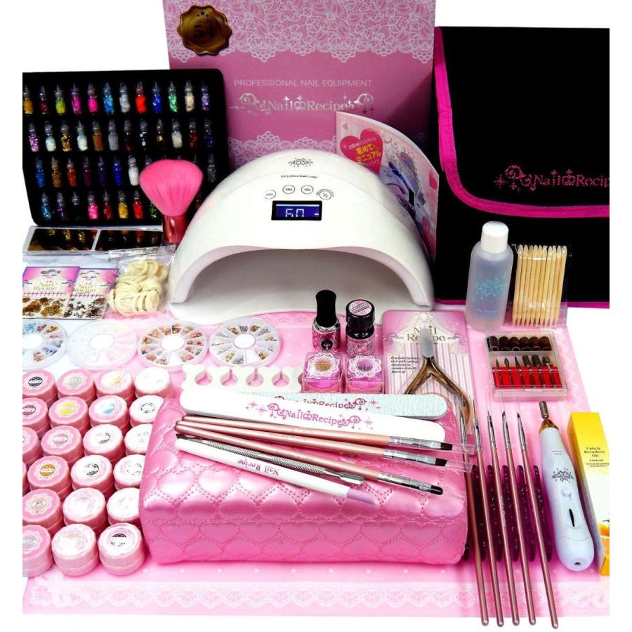 100 本物保証 Nailrecipe ネイルレシピ ジェルネイル ジェルネイルキット ネイル スターターキット プロ仕様54wライト ネイルマシン カ 全商品オープニング価格特別価格 Technet 21 Org