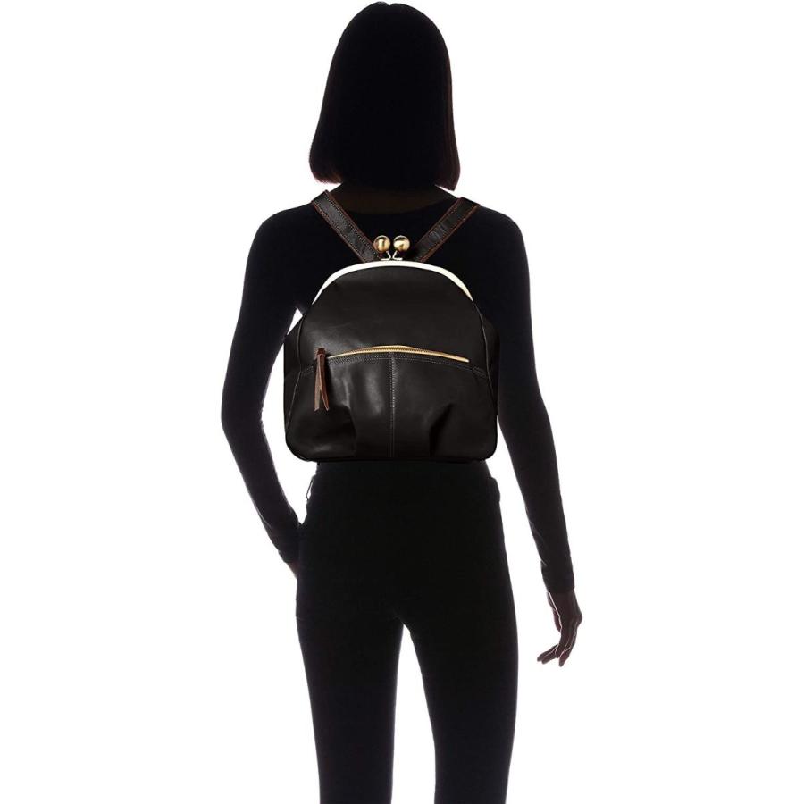 レッセフェール 本革 キューズ リュック がま口 日本製 レディース ブラック 本革 キューズ リュック がま口 日本製 レディース ブラック