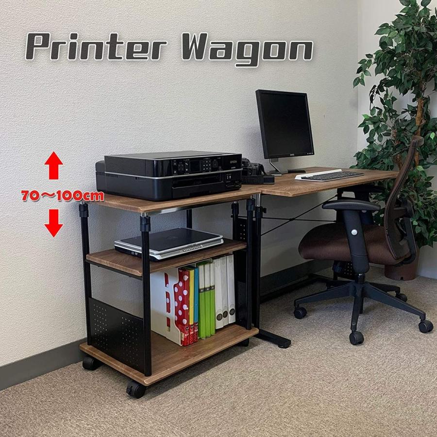 A7人気シール帳 PJC-7205-WD 幅60x奥行45上下昇降 70?100cmサイドデスク・プリンター台・プリンターワゴン・パソコンワゴン 【1701293861】(10614円)