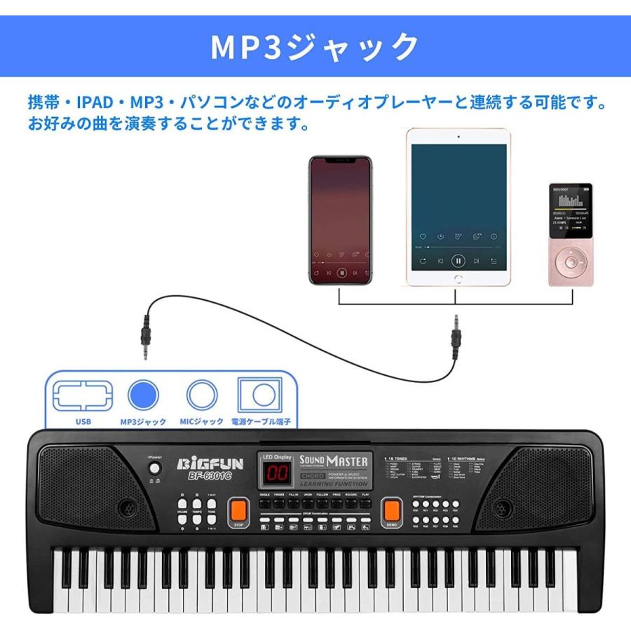 新しい到着 Sanmersen 電子キーボード 61鍵盤 6曲デモ 16種類音色 10曲リズム Usb充電式 キーボード 子供 楽器 Lcd画面 携帯 予約販売品 Www Iniciatupyme Cl
