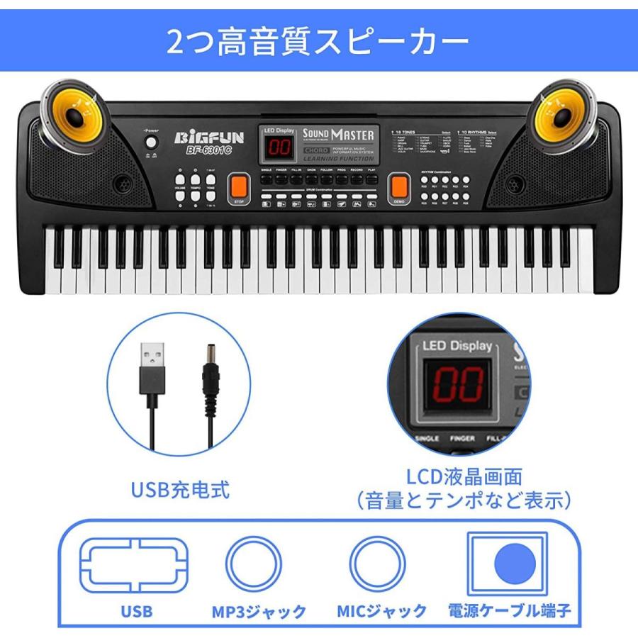 新しい到着 Sanmersen 電子キーボード 61鍵盤 6曲デモ 16種類音色 10曲リズム Usb充電式 キーボード 子供 楽器 Lcd画面 携帯 予約販売品 Www Iniciatupyme Cl