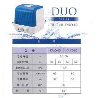 テクノ高槻　DUO-80(CP-80W後継機種）　左散気　浄化槽ブロワー　逆洗タイマー付
