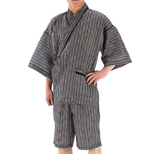 甚平 メンズ プレミアム じんべい 孫の手付き 抗菌消臭 加工 誕生日 記念日 など プレゼント や ギフトに最適 しじら織 94 ラッピング不可