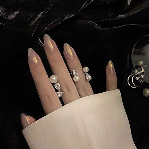 Sifashion Ins 人気の 24pcs ネイルチップ 可愛い優雅ネイル 長い偽の爪 オーロラフィルム ミラー ゆめかわいいネイル Tomoネットショップ福岡店 通販 Yahoo ショッピング