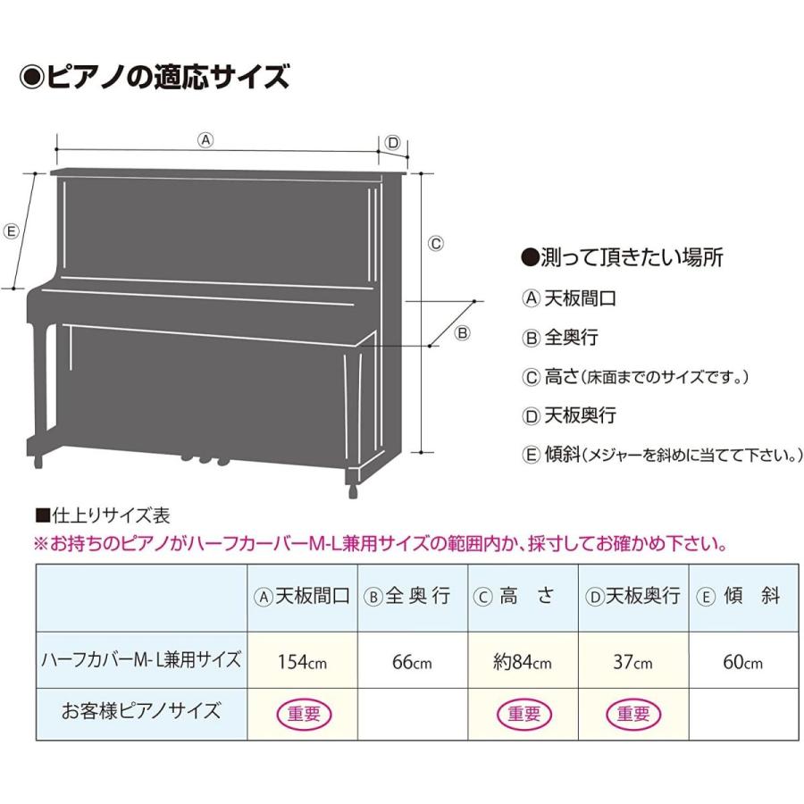 アルプス/アップライトピアノハーフカバー(プリントタイプ) H-KU/M-Lサイズ プリントタイプ KU/M Lサイズ