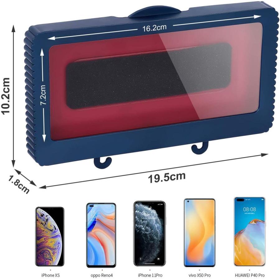 スマホ 防水ケース お風呂 バスルーム用スマホケース 防水 防霧 タッチ可能 強力粘着 壁掛け ラック 浴室 洗面所 キッチン トイレなどに 100 安い