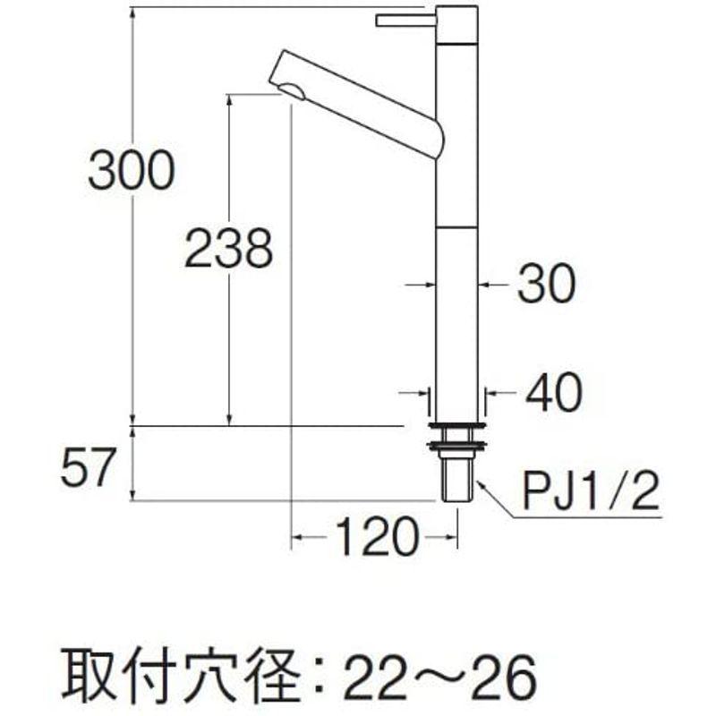 三栄　水栓金具　Y5075H-2T-13立水栓