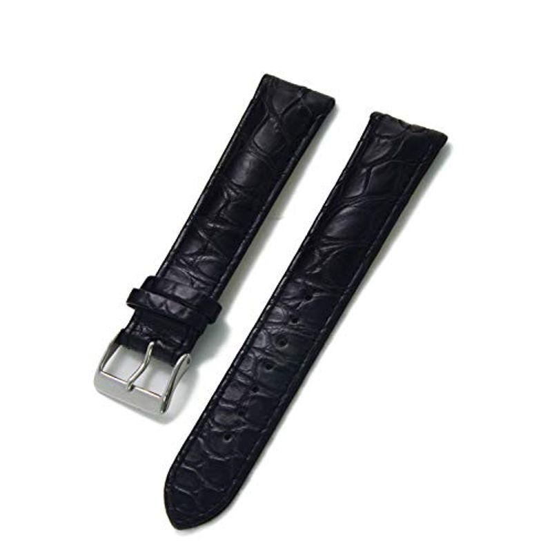 CASSISカシス カイマン(ワニ革) 時計ベルト WOLFSBURG ヴォルフスブルク 20mm ブラック 交換用工具付き U1108A6