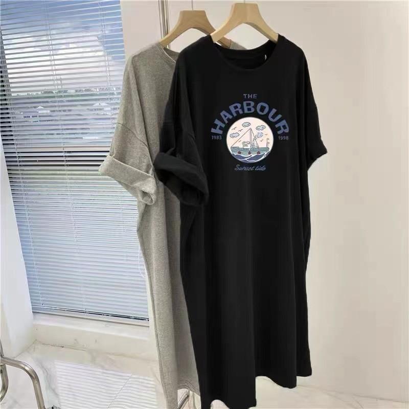 ワンピース ロング フレア Aライン 半袖 スウェット 文字 ロゴ トレーナー Tシャツ オシャレ カジュアル 30代 50代｜tomobe-store｜13