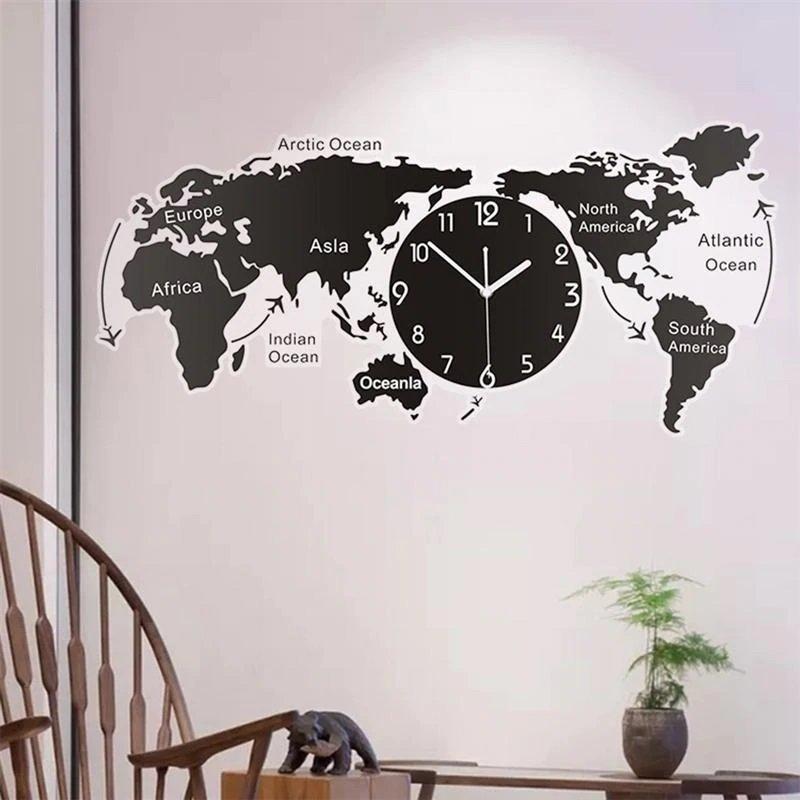 壁時計 壁掛け時計 時計 おしゃれ おもしろい アクリル 世界地図 