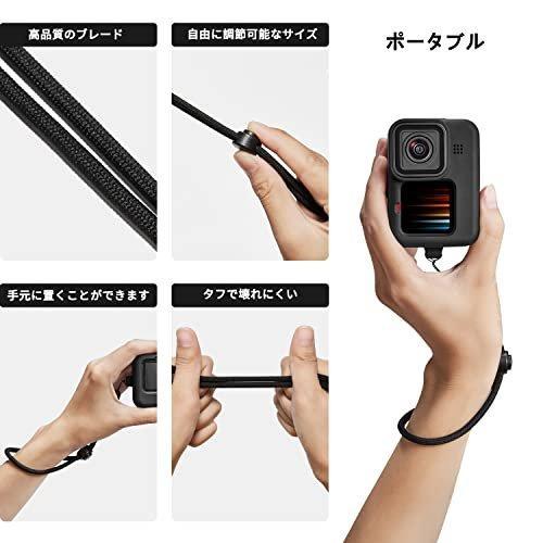 GoPro ゴープロhero11 hero10 Hero9 用のアクセサリー 保護フィルム 電池カバー シリコンケース レンズカバー ハンドストラップ｜tomochan-shop｜04