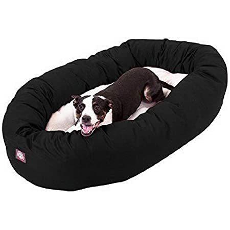 40 inch Black  Sherpa Bagel Dog Bed By Majestic Pet Products by Majestic P