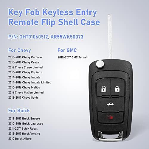 CAUORMOTE キーレスエントリーリモートカーキーフォブシェルケース Chevy Camaro Cruze Equinox Impala