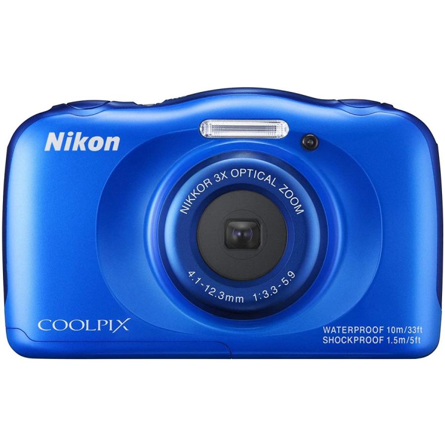 ふるさと割 中古 美品 NIKON coolpix S33 ブルー カメラ 人気 おすすす