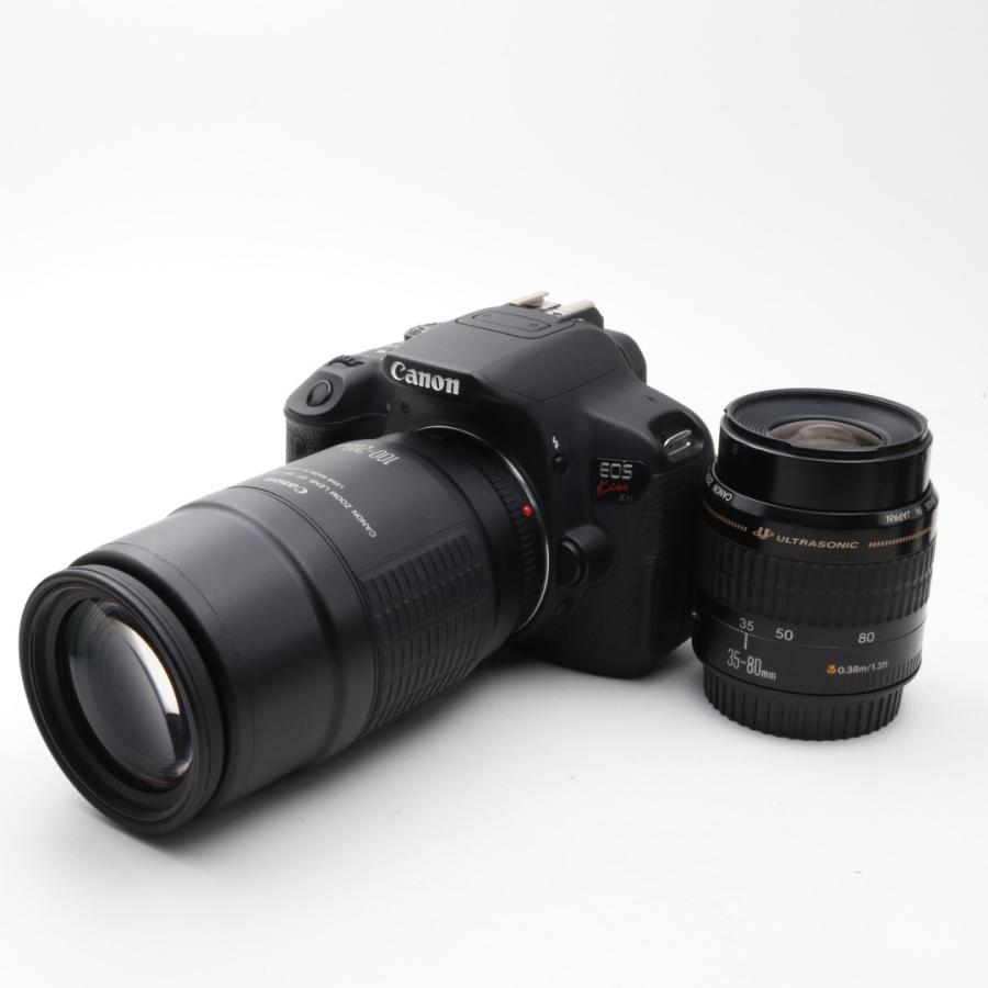 中古 美品 Canon Eos X7i ダブルズームセット キャノン 一眼レフ カメラ 自撮り おすすめ 初心者 入門機 新品sdカード8gb １着でも送料無料
