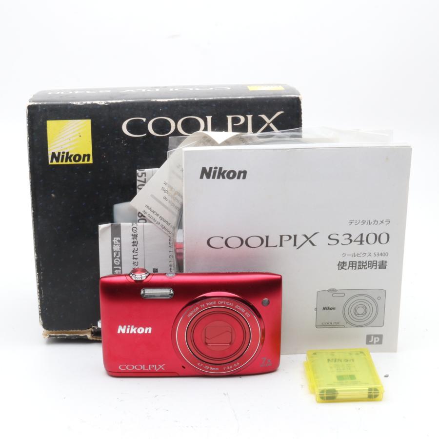 Nikon COOLPIX S3400 レッド デジタルカメラ : オンカメ - 通販