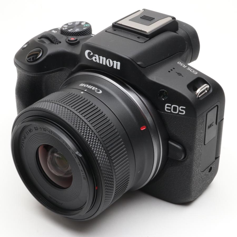 【中古】Canon ミラーレス一眼カメラ EOS R50 標準ズームレンズキット(RF-S18-45) ブラック/APS-C/約375g EOSR50BK-1845ISSTMLK Canon ミラーレス一眼カメラ EOS R50 標準ズームレンズキット(RF-S18