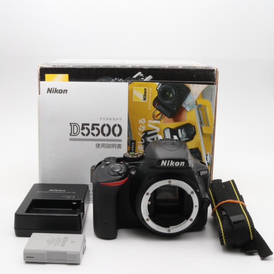 ❷ Nikon D5500 デジタル一眼レフカメラ　シャッター数10回 シャッター回数：24000回】Nikon D5500 ボディー ブラック 一眼レフ
