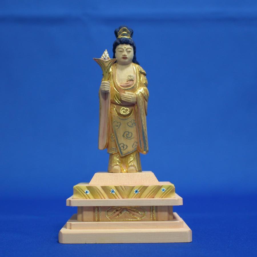 木彫仏像/鬼子母神(訶梨帝母)立像身丈3寸桧木淡彩色 : トモエ 木彫仏像/鬼子母神(訶梨帝母)立像身丈3寸桧木淡彩色 : トモエ