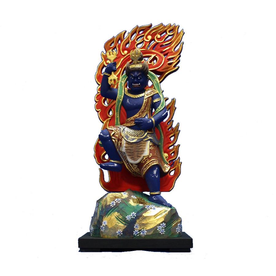 木彫 金剛蔵王権現 火炎後背（迦楼羅炎） 岩座 仏教美術 仏像