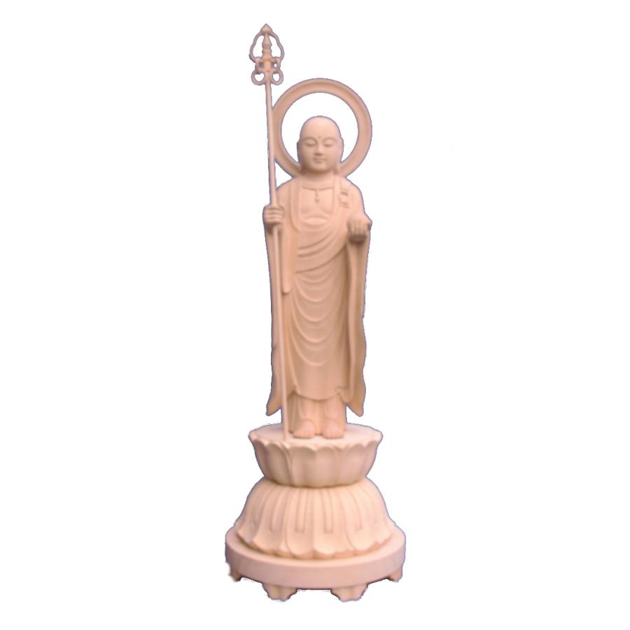 仏像 木彫り地蔵菩薩立像身丈1.5尺総高75cm桧木（受注生産） : 62069 