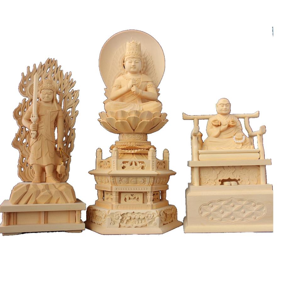 老山白檀 不動三尊 本尊身丈2寸 老山白檀 不動三尊 本尊身丈2寸 老山白檀 不動三尊