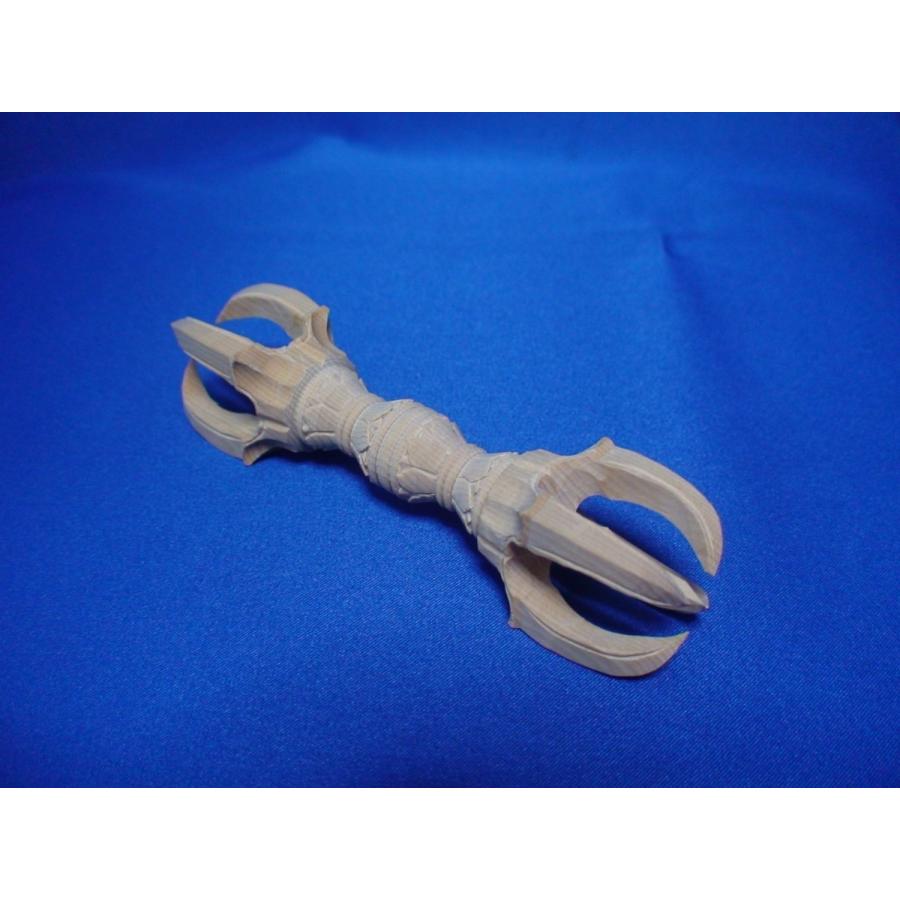 木彫仏具 五鈷杵桧木 ヒノキ12cm 金剛杵 : トモエの木彫仏像 木彫仏具 五鈷杵桧木 ヒノキ12cm 金剛杵 : トモエの木彫仏像