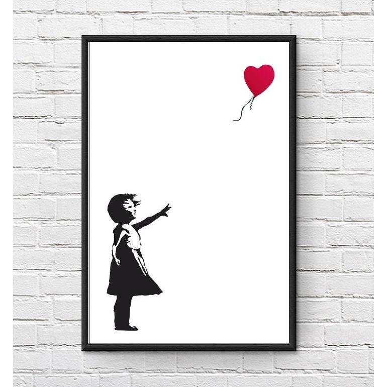 インテリアポスター バンクシー 風船と少女 BANKSY Balloon Girl 24×36inc(61×91.5cm) at3