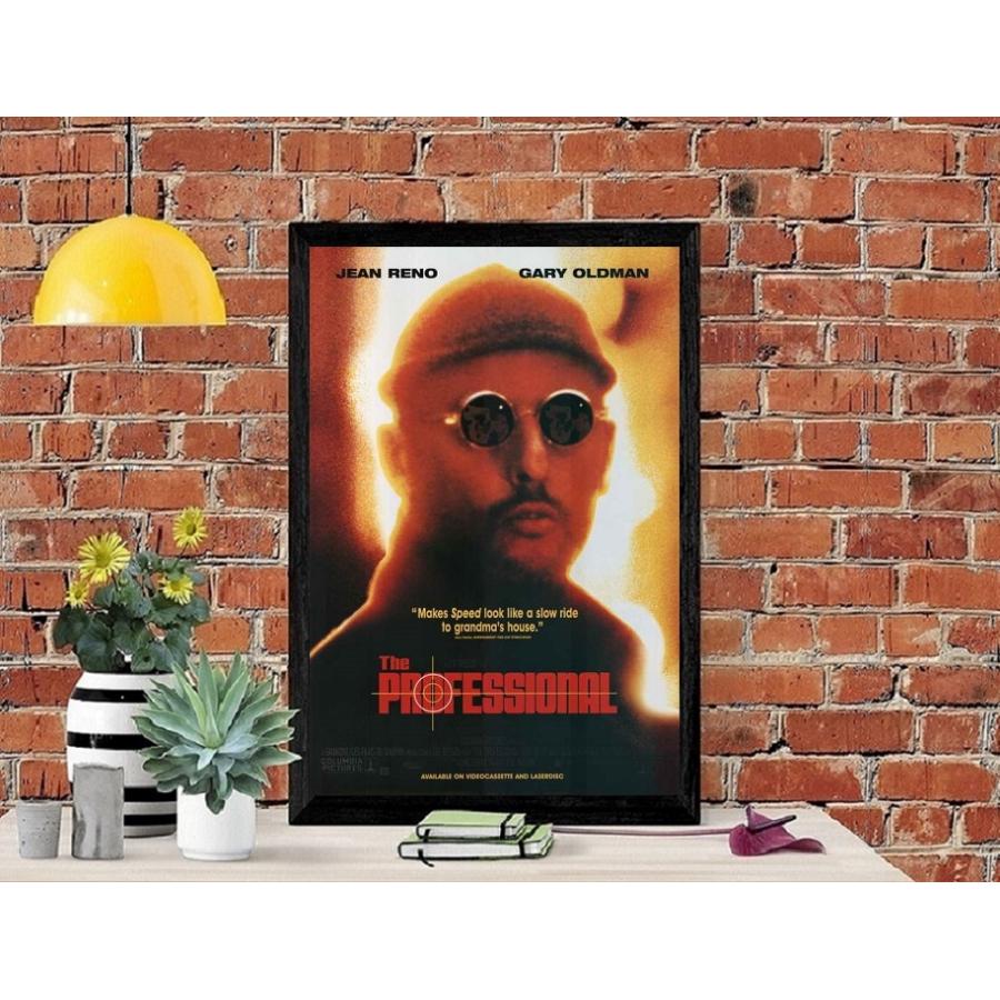 レオン 映画ポスター リュックベッソン US版 黒フレーム付き A3