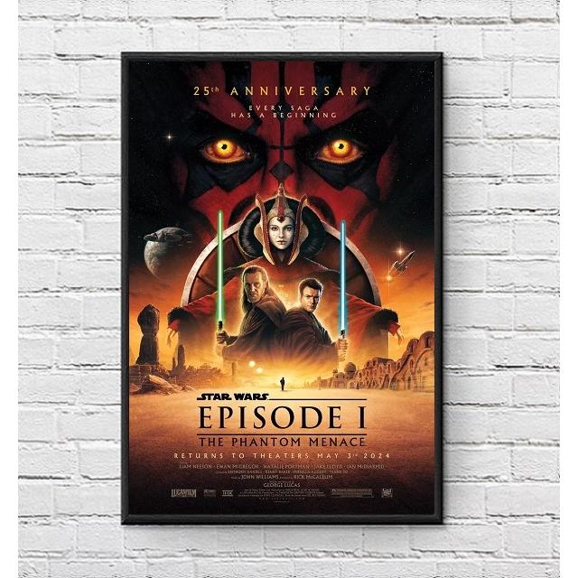スターウォーズ エピソード1 映画ポスター ファントムメナス US版 黒