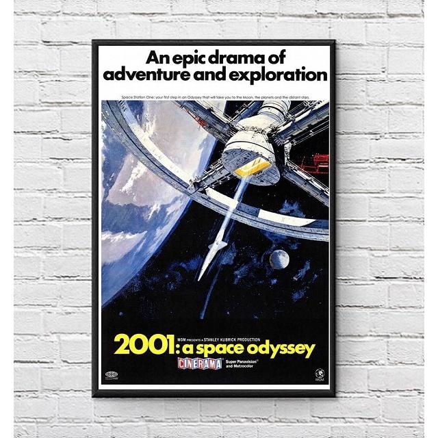「2001年宇宙の旅」1995年リバイバル公開時US版インサートサイズポスター 2001年宇宙の旅 映画ポスター US版 黒フレーム付き A3サイズ mi2