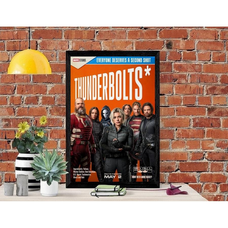 2点セット フレーム黒 映画ポスター サンダーボルツ マーベル US版 mi1 フレーム付-黒-】 映画ポスター サンダーボルツ Thunderbolts