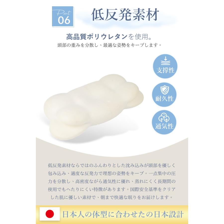 低反発枕 雲型 安眠枕 立体構造 シンプル 体圧分散 まくら 快適睡眠 快眠まくら クッション性 仰向け・横向きうつ伏せ対応   枕カバー 付 フィット 肩こり C101 |  | 09