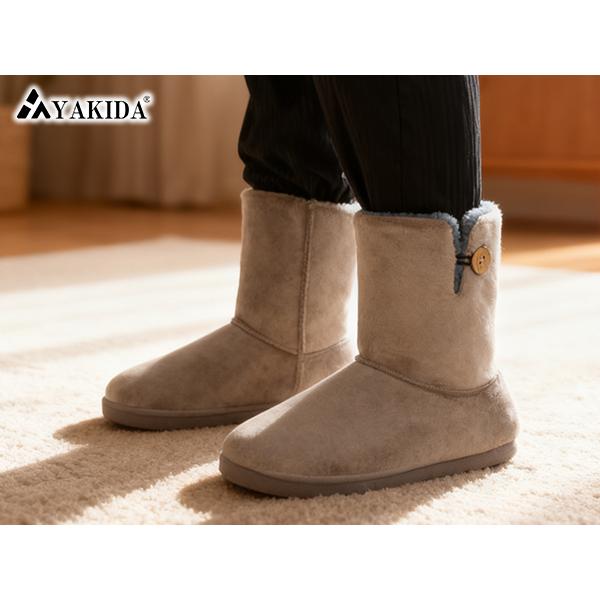 ルームシューズ もこもこ スリッパ 冬 暖かい 洗える ルームブーツ ボアスリッパ メンズ レディース 室内履き かかと付き 滑り止め 防寒 厚底 低反発 HS01 |  | 11